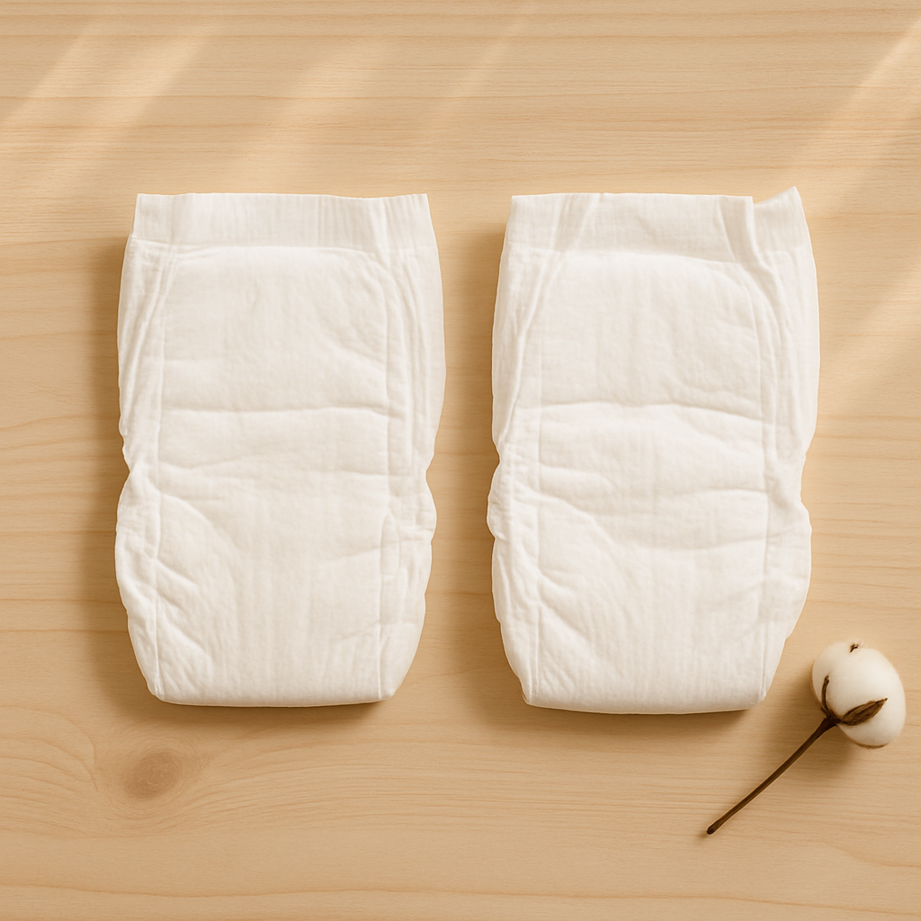couches made in France - Le lecteur peut visuellement comparer deux types de couches côte à côte, en complément du tableau HTML comparatif des prix et caractéristiques