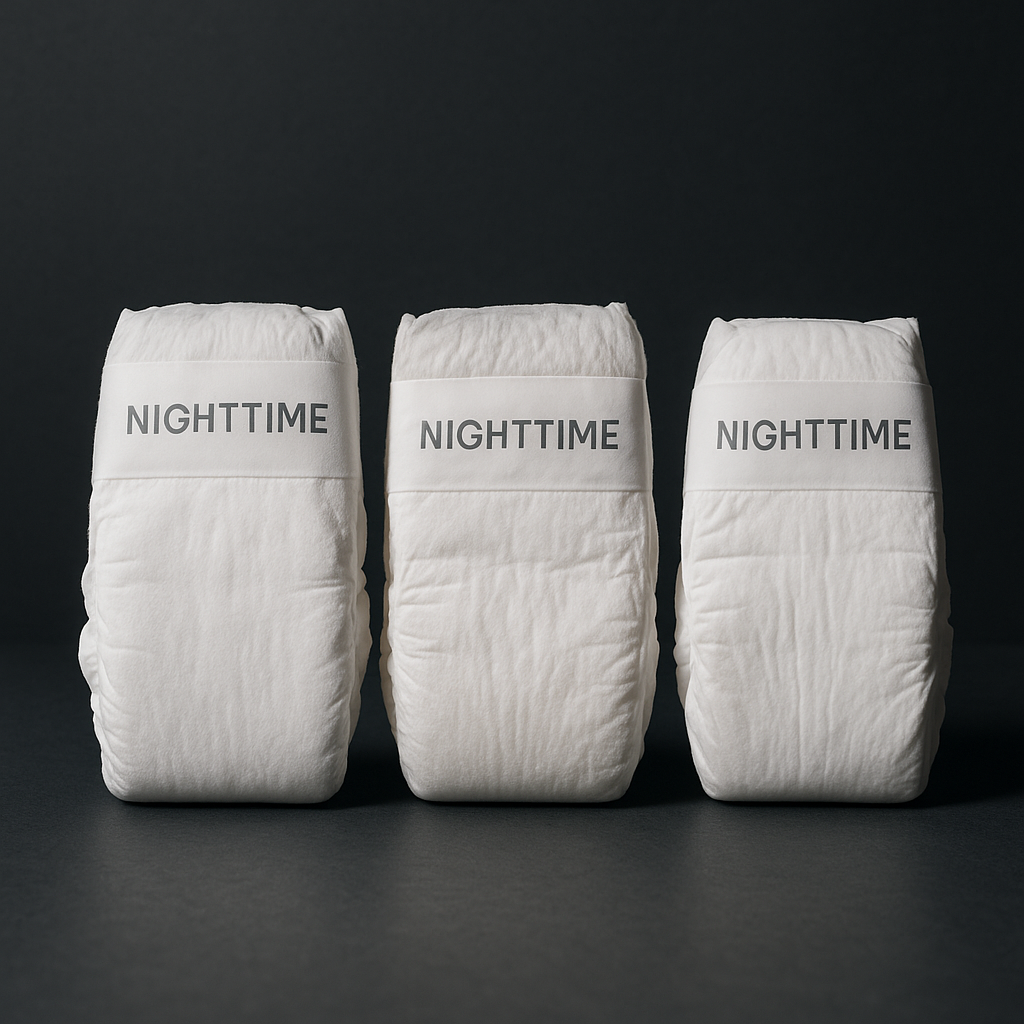 meilleure couche nuit bébé - illustre visuellement un comparatif côte à côte de plusieurs couches nuit, aidant le lecteur à percevoir les différences de volume et de forme entre les produits