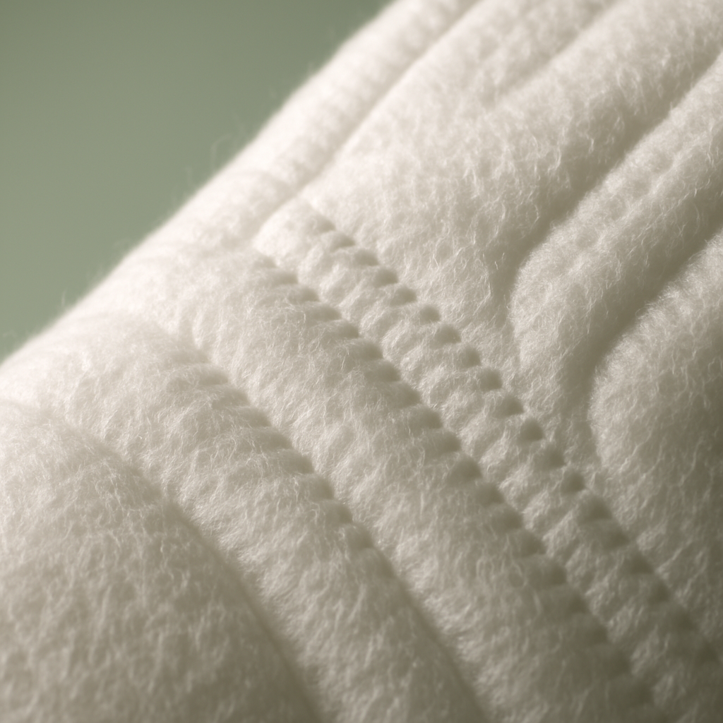 couches Lillydoo avis - gros plan texture permettant au lecteur de visualiser concrètement la qualité et la douceur des matériaux de la couche Lillydoo