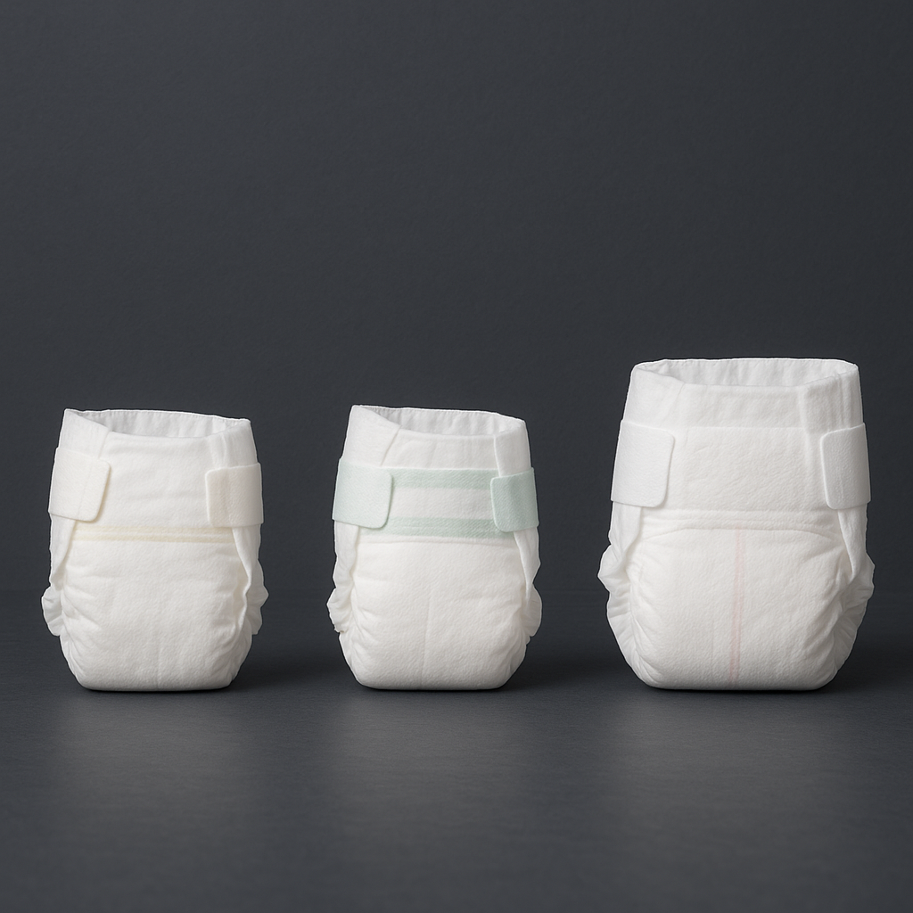 couches bébé prématuré - le lecteur peut comparer visuellement les différentes couches prématuré côte à côte pour orienter son choix de marque selon la forme et la taille