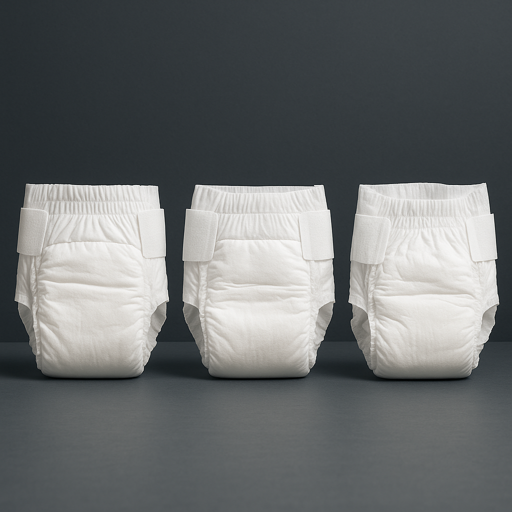 couches Lidl Toujours avis - comparatif visuel côte à côte de plusieurs couches de gammes différentes, permettant au lecteur de percevoir les différences de forme, d'épaisseur et de construction entre les produits comparés